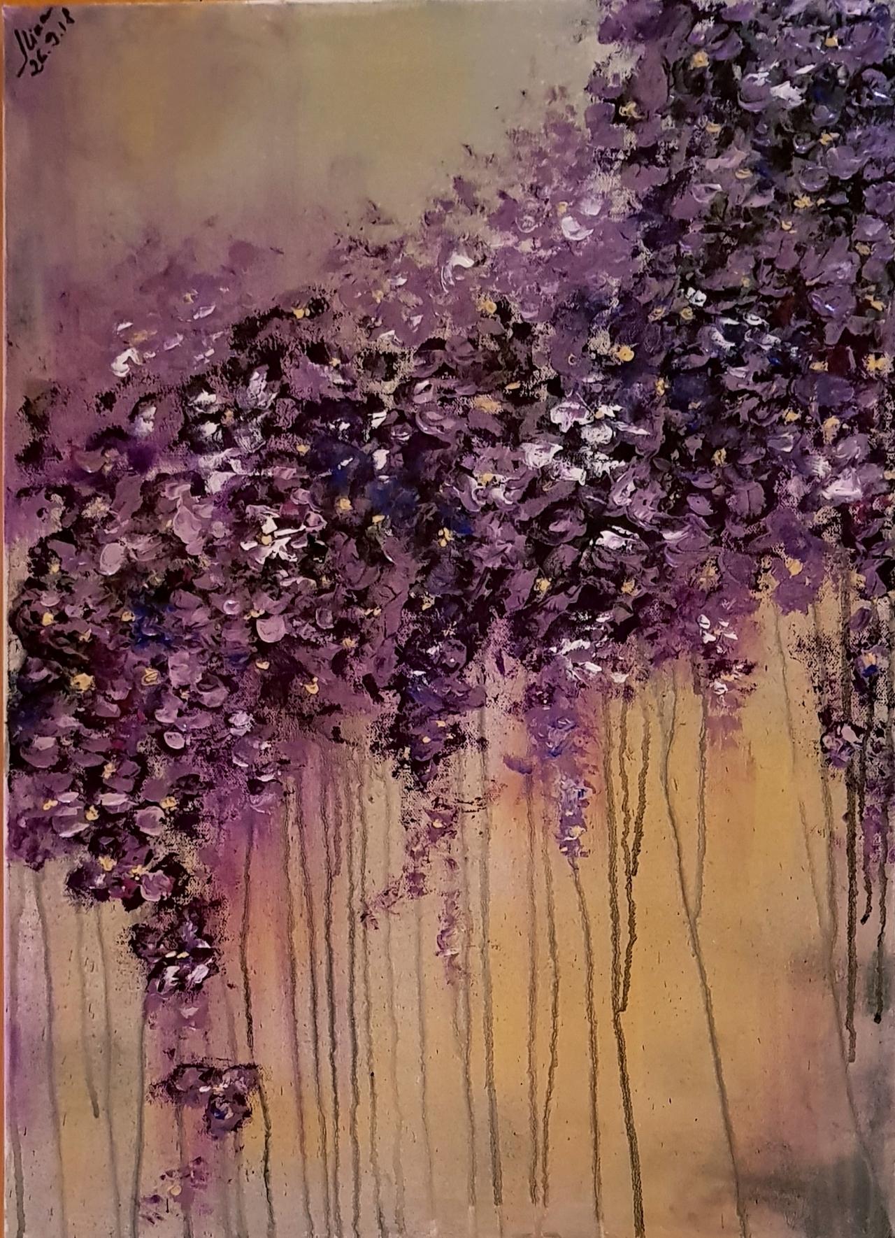 ArteDiAlina.com painting: Symbiosis with the fence / Simbiosi col recinto